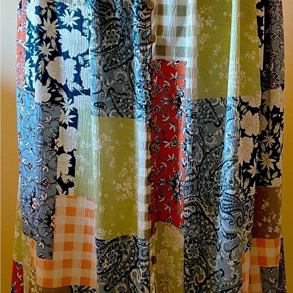 Patchwork Floral Maxi Skirt Size Medium
